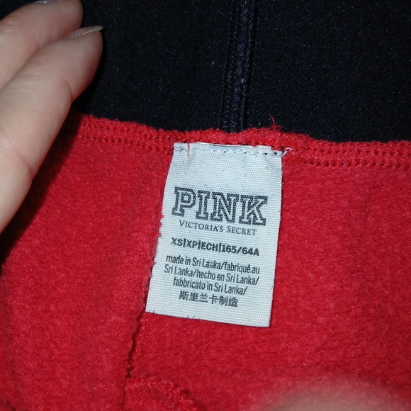 PINK Victoria's Secret Red and Black Athletic Shorts Dog Logo In Crest - Picture 7 of 8
